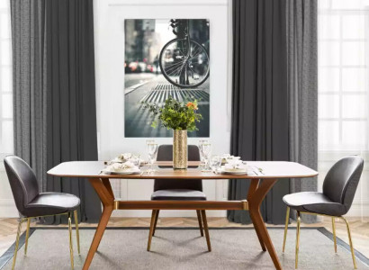 Italian style dining table 4x chairs wood table dining set modern design 5-piece